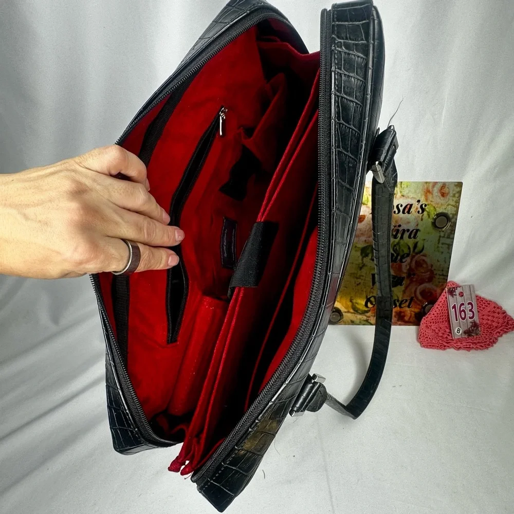 Mobile Edge Black Croc Embossed Tote Laptop Bag